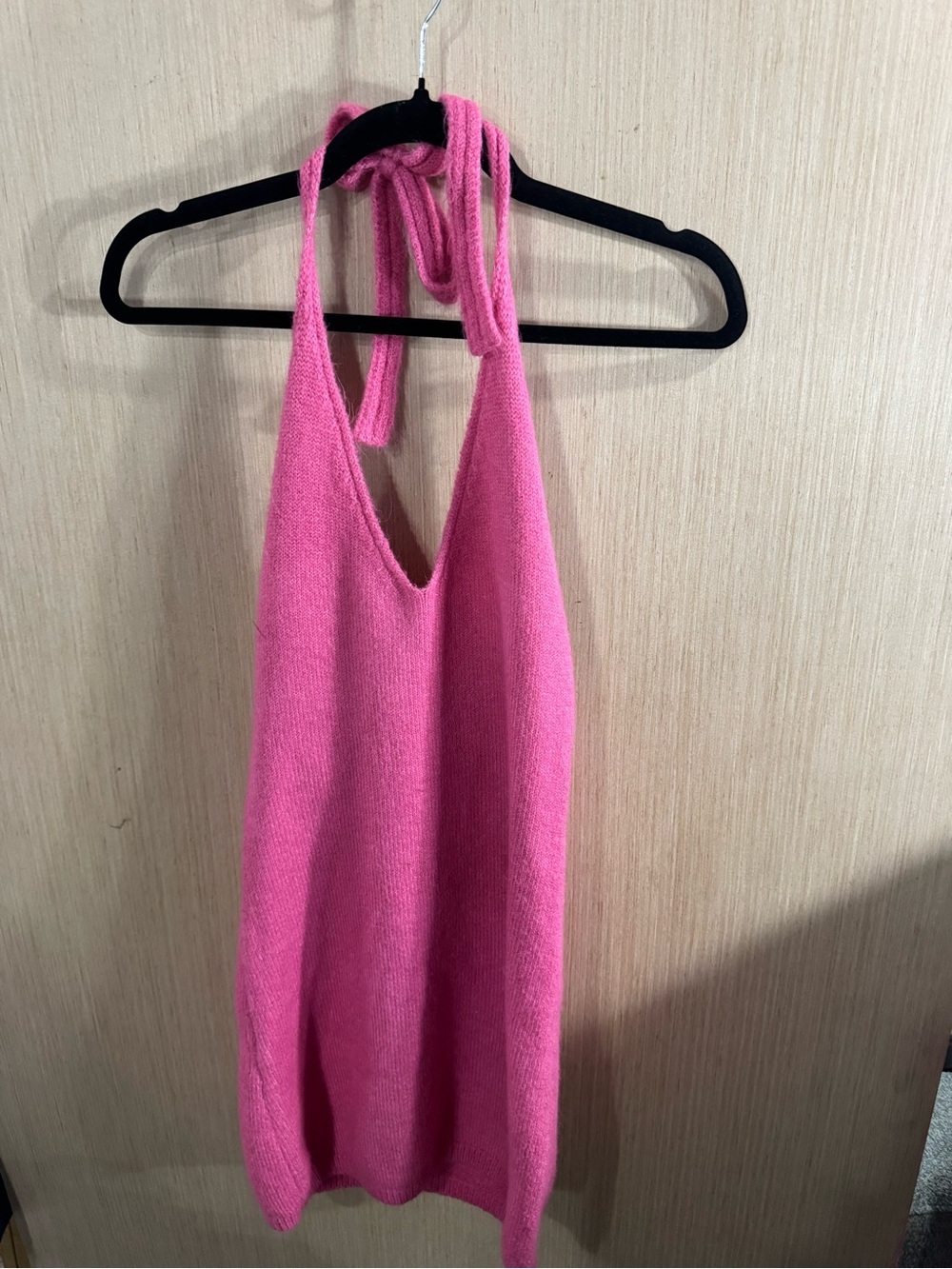 Women’s Princess Polly Pink Halter Knit Mini Dress Size S/M